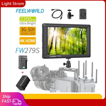 FEELWORLD FW279S 7 Palčni 2200nit Poletni Vidno 3G-SDI, HDMI na Kamero DSLR Področju Monitor 4K HDMI 1920X1200 + Polnilec