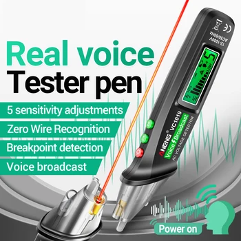 ANENG VC1019 LCD Digitalni Test Pero brezkontaktno Glas Oddaja Tester Pero Občutljivost Nastavljiva s Laserski Kazalnik