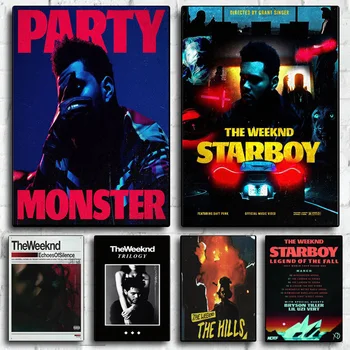 The Weeknd Star Pevec Wall Art Plakati Rap Glasbe Estetske Platno, Slike, Slike Po Meri, Dnevne Sobe Steno Stensko Doma Dekor
