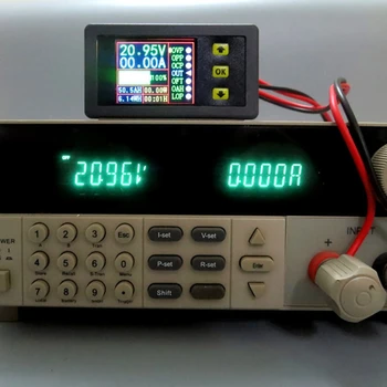 Digitalni Multimeter Polnjenje-Praznjenje Baterije Tester DC 0-90V 0-20A Volt Amp Meter zaslon LCD Barvni Zaslon z 20 mm Hall Senzorja