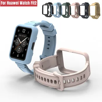 Silikonski Trak za Huawei Watch Fit 2 Mehko TPU Primeru Watchband Zamenjava Bracelect Blet za Huawei fit2 Smartwatch Kritje Correa