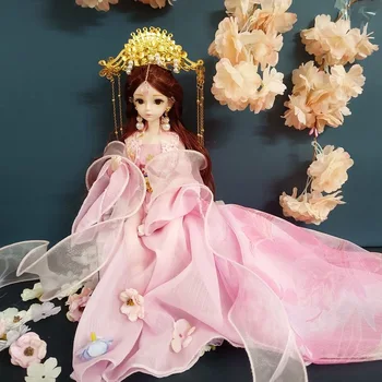 30 cm Kitajski Lutka Fullset Starih Kostumov Hanfu Oblačila Fairy Princess 1/6 BJD Lutka Pokrivala Oprema Igrače za Dekleta