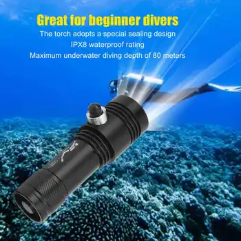 2 Prestav XHP50 Potapljaška Svetilka Magnetni Nadzor Vklop omejenega Podvodno Potapljanje Svetlobe High Power Potapljaško Svetilko