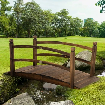 Obarvajo Les 4.7 ft Vrt Mostu Loka Leseni Most za pešce Okrasni Ribnik Most, Na prostem dvorišču vrtovi