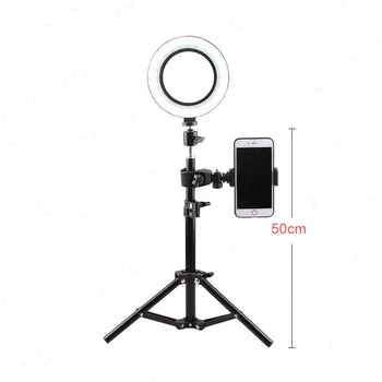 6 Inch Desktop Mini LED Video Obroč Svetlobe Žarnice 50/160/210 CM Stojalo za Video Live Stream Selfie Ogledalo Ličila