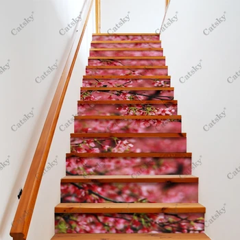 Cvet Stopnice, Talne Nalepke Izmenljive Nepremočljiva Samolepilni Diy Stopnišče Decals Freske Doma Dekor 13pcs/Set