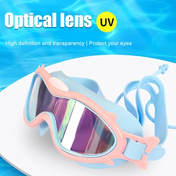Otroci Zaprti Plavati Očala Anti-UV z Čepi, Plavanje Očala, Obleko, Vodotesno Silikonsko Antifogging za Profesionalne Športne