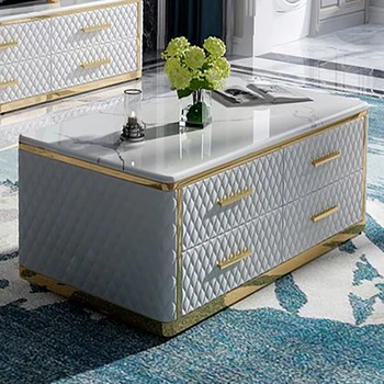 Razkošje svetlobe marmorja mizico preprost sodobni modni oblikovalec kreativne dnevne sobe, pohištvo za high-end italijanski TV omarice