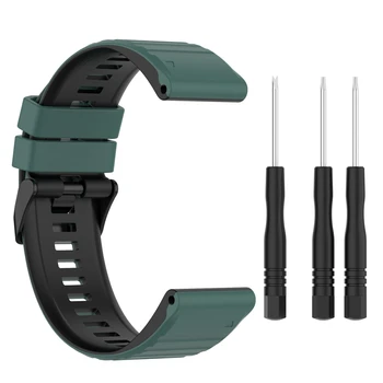 Silikonski Watchband Dveh barvnih Watch Pasu Trak Repalcement Manšeta 22 mm za Garmin Fenix 6 GPS/6 PRO GPS/6 Safir GPS
