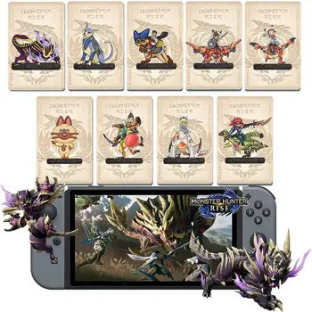 9 KOS Monster Hunter Dvig NFC Amxxbo Mini Kartice Palamute Palico Magnamalo Združljiv Switch/Stikalo Lite/Novi 3DS