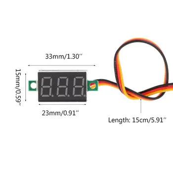 za ENOSMERNO Napetost Prikaz Mini Digitalni Voltmeter 0.36-Palčni Tri-Žice za DC 0-100V Tester Napetosti Obratno Polariteto za Pro