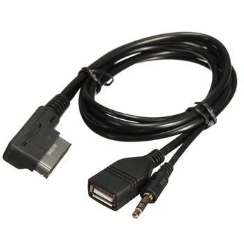 Avto Glasbe AMI MMI Vmesnik USB 3.5 mm Moški Aux Kabel Adapter za Audi Q5 V7 A3 A4L A5 A1 1,5 m / 5 m