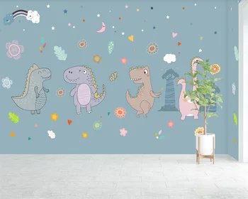 beibehang po Meri sodobnega novo preprosta otroška spalnica fant dekle dinozaver ozadje stene papirjev doma dekor papier peint
