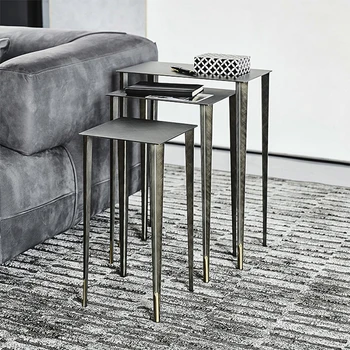 italijanski design minimalno mizico kvadratnih letnik kovinski strani mize za dnevno sobo, moderno