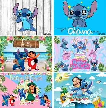 Disney Roza Lilo & Stitch Temo Fotografije Vinil Kulise po Meri Dekleta Rojstni dan, Božič Ozadja za Foto Studio