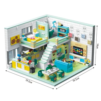 2023 Mesto Ustvarjalnosti Hiša Apartma Street View Model Mini Stavbe, Bloki, Opeke, Zbrati Igrače Za Otroke Darilo