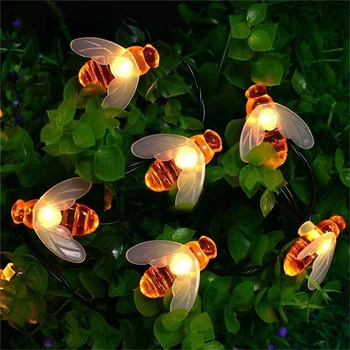 LED Sončne Honey Bee Niz Luči Osem Načinov Prostem Sončne Energije LED Strune Nepremočljiva Decors Svetilke Vrt Počitnice Dekoracijo