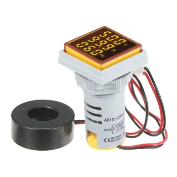 Mini Kvadratnih Digitalni Volt-ampermeter Voltammeter Voltmeter Ampermeter Cymometer Tri LED Zaslon Napetost & Trenutnega & Frekvenčni Merilnik