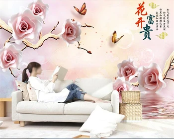 beibehang po Meri de papel parede moda lepota rose krajine cvet ozadje papier peint zidana 3d ozadje za stene, 3 d