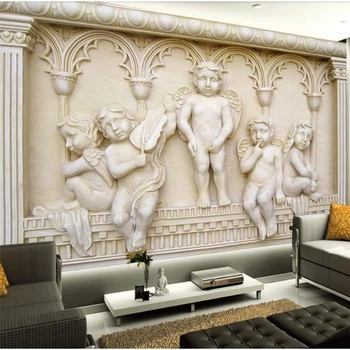 wellyu Evropske olajšave angel ozadju stensko slikarstvo po meri, velika zidana zeleno svileno krpo ozadje de papel parede