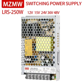 MZMW LRS-250 Stikalni napajalnik 250W 100-240V AC/DC 12V 15V 18V 24V 36V 48V Volt Vir Transformator SMPS Za LED Trak CCTV