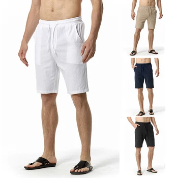 2023 Moda za Moške Ohlapno, Tanko Bombažno Perilo Hlače Poleti Hitro Suho Dihanje Priložnostne Plaža Hlače Joggers Športnih Moških Oblačil
