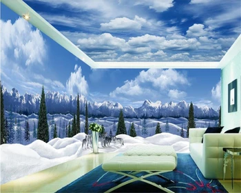 beibehang Velikih zaprtih stereo svileno krpo de papel parede 3d ozadje Sneg Mountain wilderness modni hiši ozadju