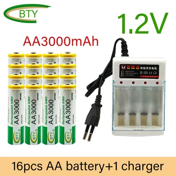 1,2 V AA 3000mAh NiMH polnilne baterije+AAA baterije 1350MA 1.2 VAAA baterija Za MP3, mobilni Rc, za Led svetilka igrače aa1.2v