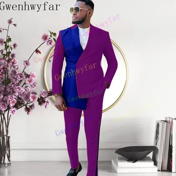Gwenhwyfar (Suknjič+Hlače)Priložnostne Moda, Razkošen Poslovne Moške Obleke Za Poročne Obleke Človek Tuxedos Slim Fit Vrh River Moške Obleke