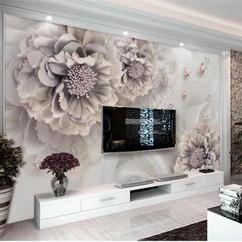 wellyu Meri veliki steni slikar z atmosferskim peony tri-dimenzionalni organ, nakit, rože TV ozadju stene