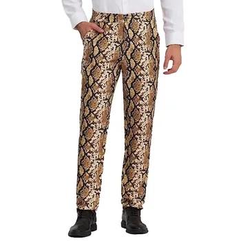 Moška Poslovna Obleka Hlače Leopard Tiskanja Gumb Velikosti Osvežujoč Udobno Hlač Velik In Visok Šport