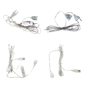 3m Vtikač Extender Žice Podaljšek EU/ZDA/USB Vtič za LED Niz Vila Luči Poroko Dekor Led Garland DIY Božični Luči