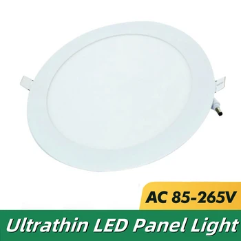 Ultrathin LED Panel Luči Stropne Svetilke Okrogli Vgradni Downlight Krog 3W 6W 9W 12W 15W 18W Spot Plafond Ledpaneel 110V 220V
