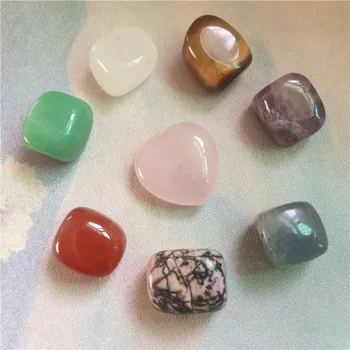 8pcs Naravnih dragih kamnov, Kristalov Ljubezen Srčne Čakre Zdravilne Rose Quartz Crystal Nastavite Božična Darila