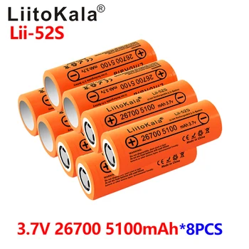 8pcs LiitoKala Lii-52S 3,7 V 26700 5200mAh Li-ionska Akumulatorska Baterija Za LED Svetilka baterijska Svetilka Li-ion Baterija