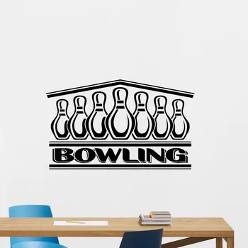Bowling stene decals je skittles bowling club logotip šport vinilne nalepke telovadnici dekorativne umetnosti stenske nalepke nepremočljiva plakat 2YD12