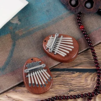 8 Tipke Mini Kalimba Prenosni Lesene Prst Harfo Palec Klavir Glasbeni Instrument za Začetnike, Igranje Instrumenta