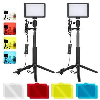 Namizni USB LED Video Luč Komplet 8 Barv z Stojalo za Konferenčne Razsvetljavo Živo Snemanje Izdelka Fotografija