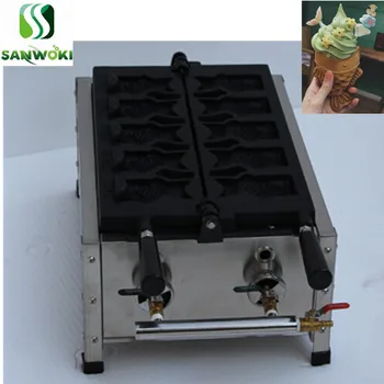 UTEKOČINJENI naftni plin Odprtih Ust Ribe Vaflji za Kavo stroj sladoled Taiyaki, ki Stroj ribe oblikovan Vaflji železa pralni vaflji cone za kavo