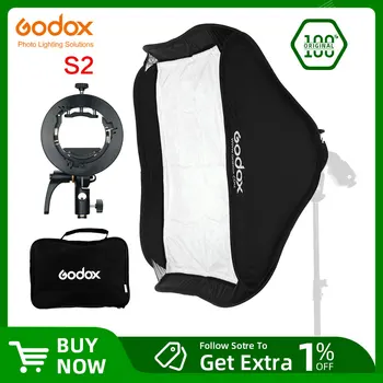 Godox S2 Speedlite Bliskavica Nosilec Vesa + Softbox z Bowens Nastavek za Canon Nikin Godox V1 TT685 V860II AD200 AD400PRO Flash