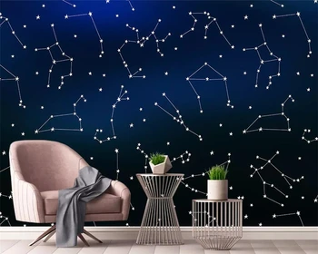 wellyu po Meri sodobno minimalistično ozadje geometrijske zvezdnato constellation otrok spalnica ozadju stensko slikarstvo 3D ozadje