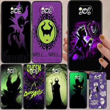 Anime Maleficent Risanka Črn Telefon Primeru Za Xiaomi Mi Poco X5 Pro X3 X4 F3 F4 GT M5 M5s M4 M3 C55 C50 C40 5G