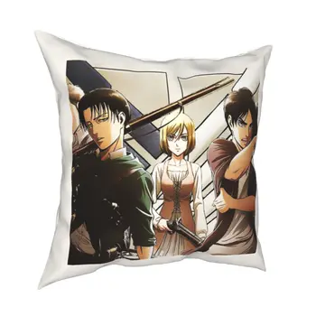 Napad Na Titan Pillowcases Soba Anime Levi Er Shingeki ne Kyojin Blazine Pokrov Doma Dekoracijo Vrgel Vzglavnik 45*45 cm