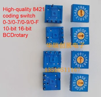 10PCS Visoke kakovosti 8421 kodiranje stikalo 0-3/0-7/0-9/0-F 10-bitni 16-bitni BCDrotary kodiranje stikalo DIP pozitivno koda 1: 4 noge, 3: 3