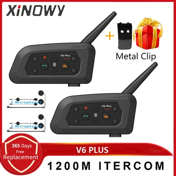 XINOWY V6 Plus Motoristična Čelada Interkom 1200M Dupleks Interfonski Communicator Bluetooth Slušalke Vodotesna GPS