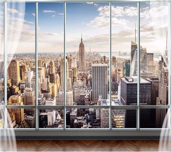 wellyu po Meri velikih zidana 3d ozadje 3D stereo New York sodobno okno kavč postelja spalnica, dnevna soba, slike za ozadje