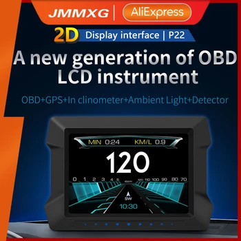 JMMXG Avto Hud Head Up Display OBD2 GPS Dvojni Sistem Head-Up Zaslon merilnik Hitrosti Inclinometro S preveliko hitrostjo Alarm in OBD Diagnostika