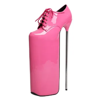 Nove Ženske Čipke Plesne Čevlje Seksi 30 cm Stiletto Visoko Platformo Pete Pink Stranka Obleko Čevlje, Ženska Črpalke Moda Plus Velikost 46
