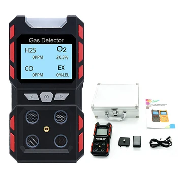 Osebni 4 Plina Monitor H2S O2 EX CO Gorljive Strupene Plin Senzor Koncentracija Detektor Zvočno-vizualni Alarm Industrijska Varnost