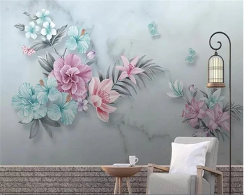 beibehang ozadje de papel pared Nordijska minimalistična ročno sestavljen cvetlični ozadje metulj ozadje ozadje za otroke sobe